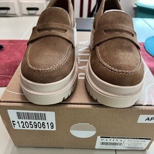 NWT AP Pantina/Portland Leather Zoe Chunky Loafer Size 8.5 in Taupe